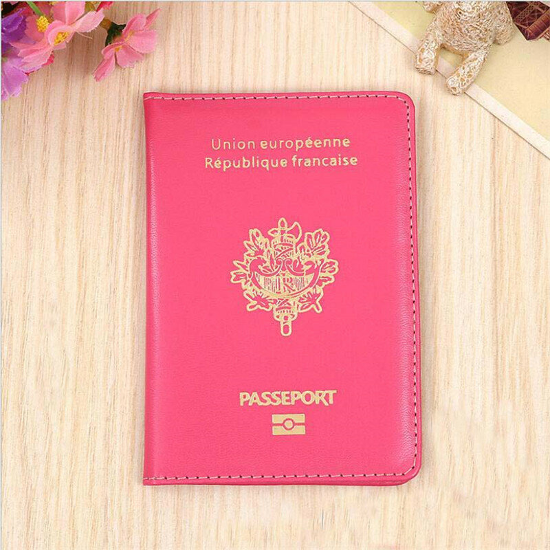 فرنسا غطاء جواز سفر بولي Leather الجلود فتحات بطاقة الائتمان بورت-Passeport Housse الرجال النساء الفرنسية جوازات السفر المنظم للسفر