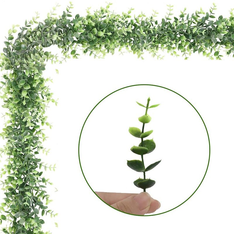 إكليل الأوكالبتوس الاصطناعي ، فاينز خضراء ، قوس خلفية للزفاف ، 6 أقدام/قطعة ، نبات معلق ، 3 قطع