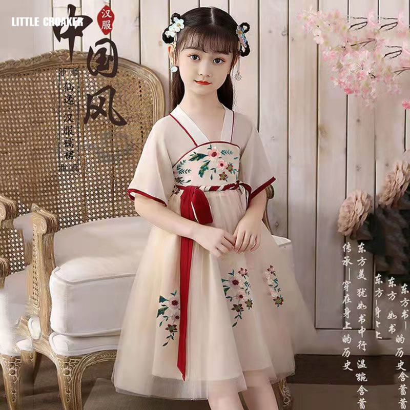 الصيف الأطفال الصينية القديمة زي الفتيات هان سلالة فستان الأميرة الشرقية الصينية التقليدية فستان أطفال Hanfu الحديثة