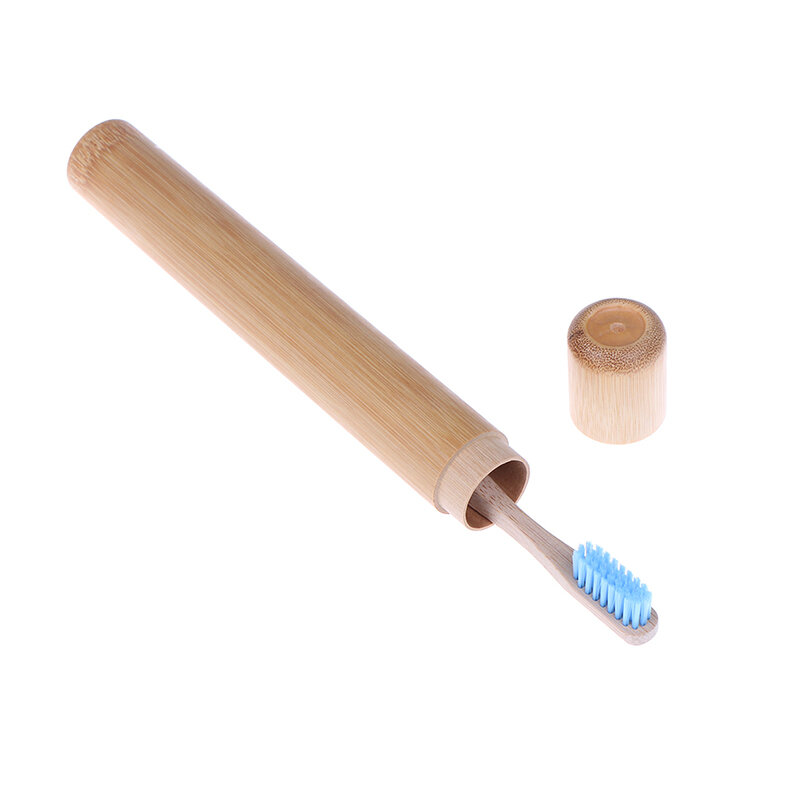 فرشاة أسنان مصنوعة من خشب الخيزران الطبيعي أنبوب فرشاة الأسنان حامل فرشاة الأسنان أنبوب الخيزران