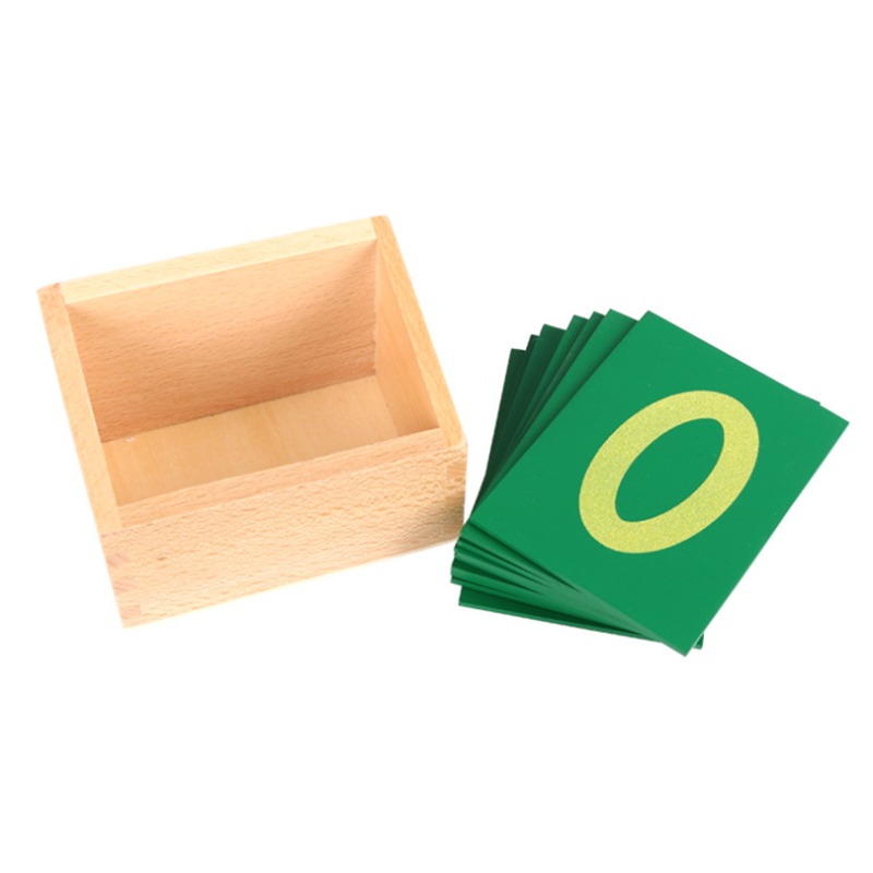 ألعاب الرياضيات خشبية الصنفرة أرقام Digitals 0-9 لوح أخضر مع صندوق خشب الزان لعب للأطفال مرحلة ما قبل المدرسة التعليم