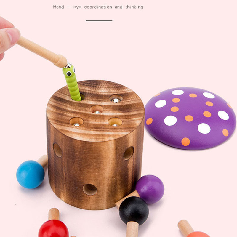 لعبة خشبية لعبة الفطر البق التقاط أداة اللون عصا ألعاب تعليمية للأطفال #5