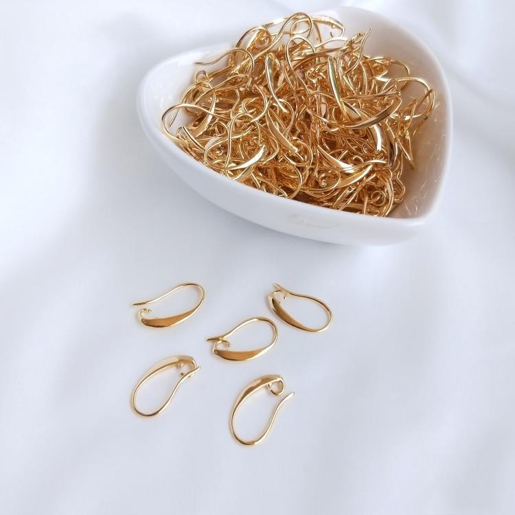 الجملة 10 قطعة 9x16 مللي متر 14K مطلية بالذهب الأذن ترصيع هوك للمجوهرات النتائج مكونات earrings بها بنفسك أقراط ل يدوية النحاس اكسسوارات
