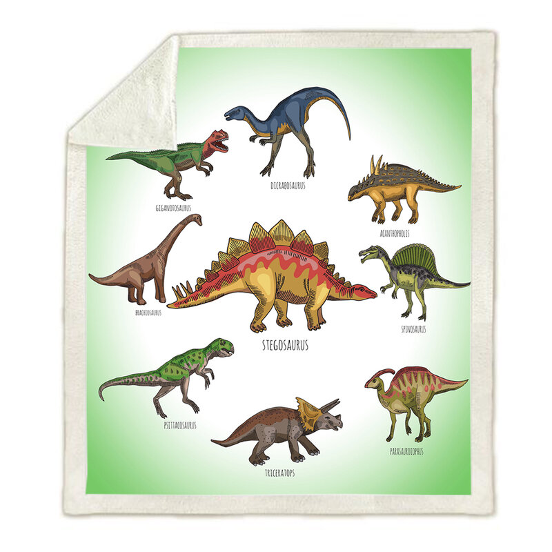 بطانية من صوف الديناصورات للأطفال ، بطانية قطيفة للأطفال والكبار ، لحاف رقيق