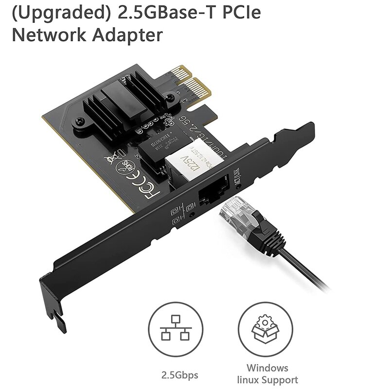 2.5GBase-T PCIe محول الشبكة I225V 2.5G/1G/100Mbps PCI Express جيجابت إيثرنت بطاقة RJ45 LAN محول محول