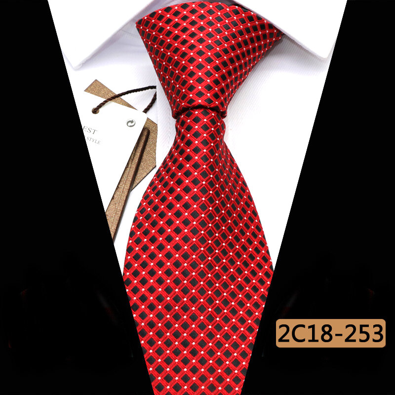 YISHLINE جديد كلاسيكي 8 سنتيمتر الرجال التعادل الفاخرة منقوشة الأعمال ربطة العنق الأحمر رجالي العلاقات الزفاف Corbatas الفقرة Hombre انخفاض الشحن