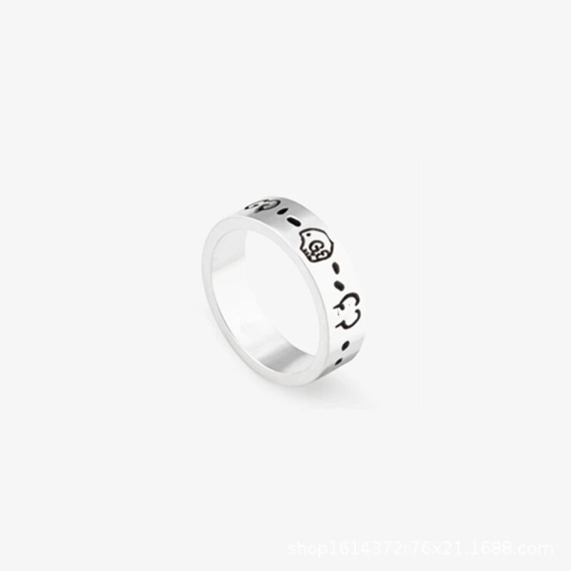 خاتم كلاسيكي من الفضة الإسترليني S925 على شكل جمجمة العشاق على طراز الهيب هوب يمكن استخدامه كخاتم زواج