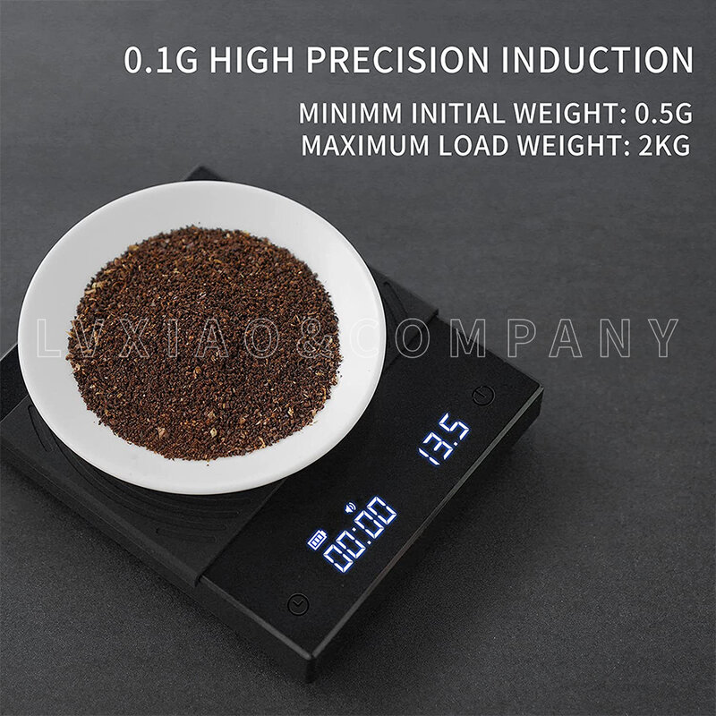 TIMEMORE الأسود مرآة الأساسية + جديد حتى القهوة الرقمية ميزان طعام للمطبخ مع الوقت USB خفيفة الوزن مقياس رقمي صغير
