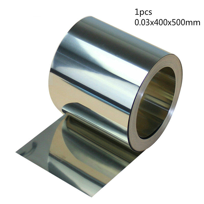 1 قطعة 0.03 مللي متر سمك الفضة 304 الفولاذ المقاوم للصدأ غرامة شريحة لوح من الألمونيوم احباط 400 مللي متر x 500 مللي متر للمعدات الالكترونية