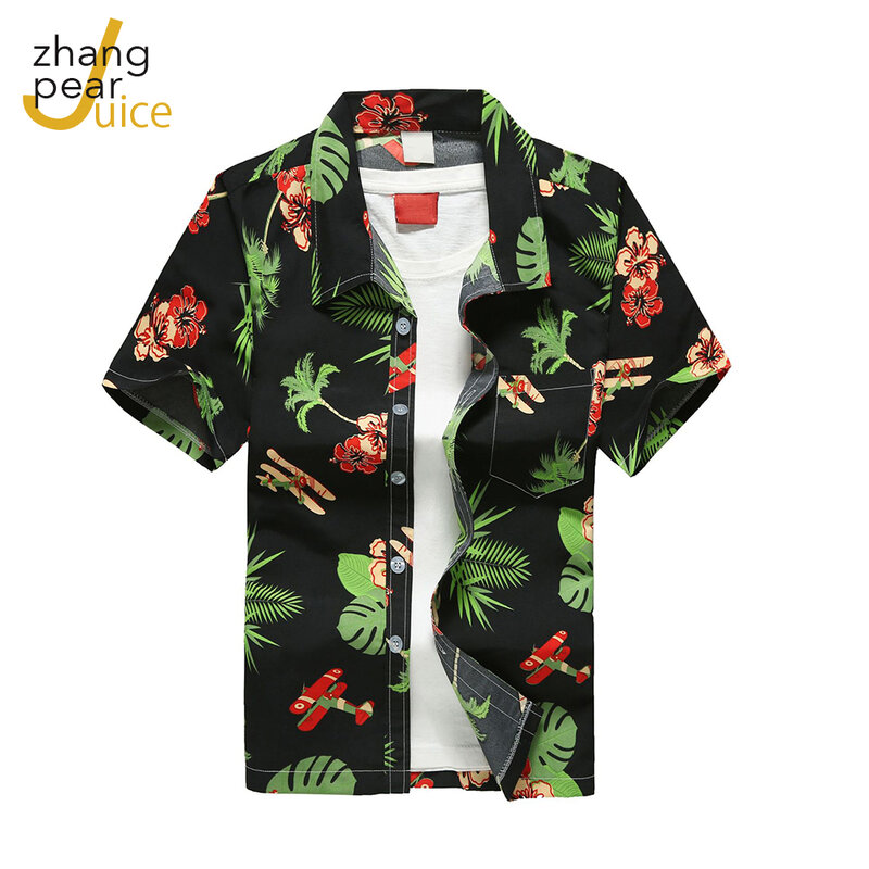 قمصان رجالي للشاطئ هاواي ملابس غير رسمية قمصان صيفية للعطلات ملابس خروج واسعة مقاسات كبيرة كم قصير قميص شيميز