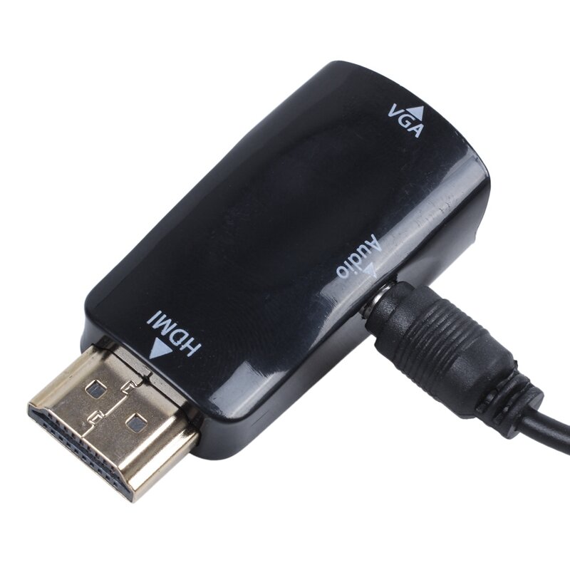 HDMI-متوافق مع محول VGA مطلية بالذهب مع موصل 3.5 مللي متر o كابل للكمبيوتر ، الكمبيوتر المحمول ، DVD ، سطح المكتب ، صندوق التلفزيون أو غيرها