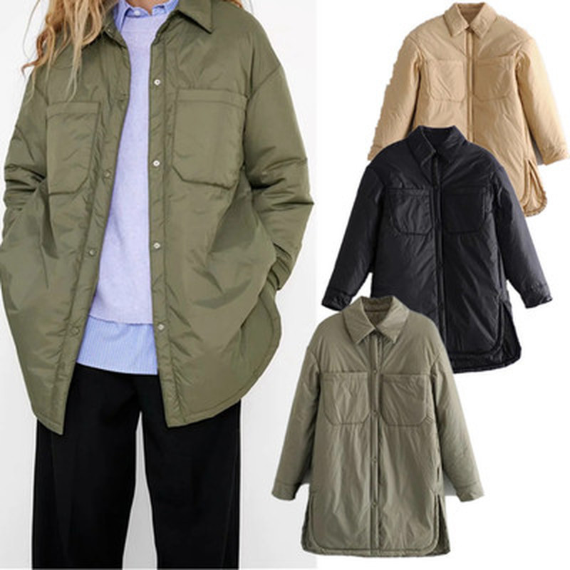 معطف شتوي دافئ باركاس مقاس كبير موضة 2021 معاطف نسائية قميص جاكيتات Armygreen ملابس خارجية معطف غير رسمي ملابس خروج
