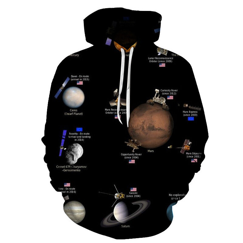ثلاثية الأبعاد الفضاء غالاكسي هوديي الرجال/الرجال/المرأة هوديي هوديي ماركة الملابس هوديي سديم مطبوعة الأسود الكون كوكب سترة