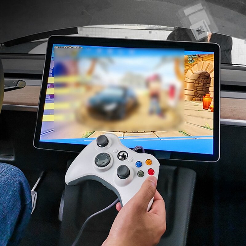ل تسلا نموذج Y 3 X S الداخلية اكسسوارات السيارات جهاز تحكم بالشاشة لعبة فيديو الكمبيوتر مقبض غمبد المقود