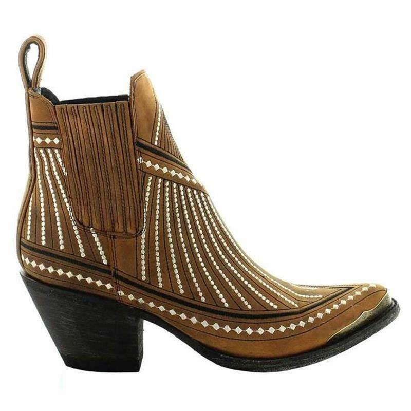 2021 جديد أحذية النساء الموضة اليدوية بلون بولي Personalized شخصية نمط أشار تو منتصف كعب أنيقة الغربية أحذية بوت قصيرة XX467