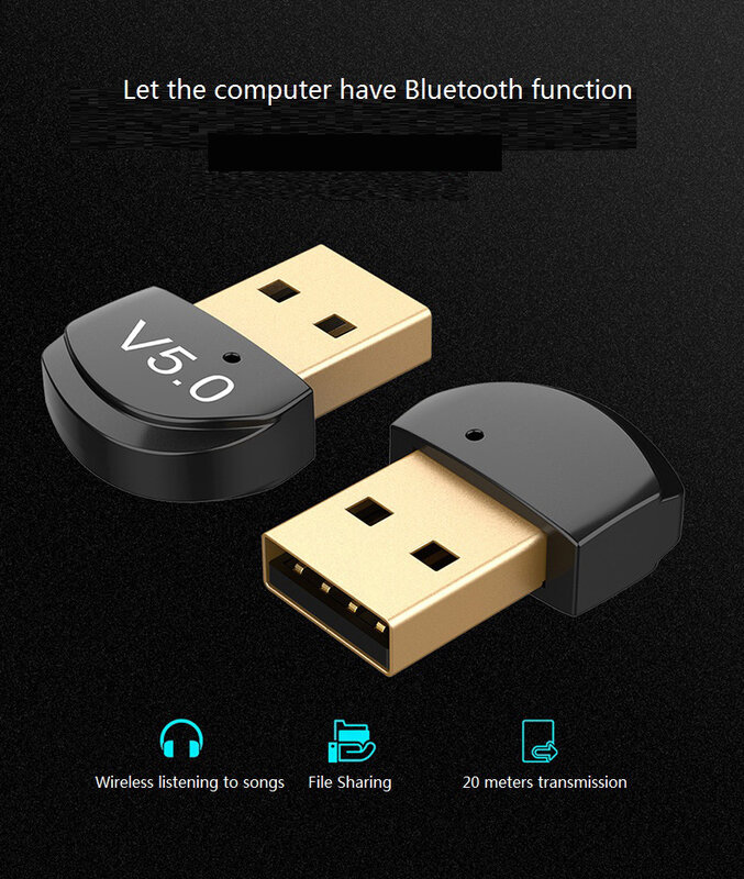 USB سماعة لاسلكية تعمل بالبلوتوث 5.0 استقبال محول دونغل الموسيقى مكبرات الصوت الموسيقى AUX استقبال سيارة ستيريو محول الصوت لسماعة التلفزيون