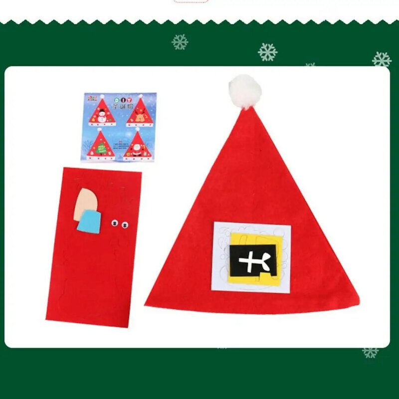 3 قطعة الإبداعية DIY بها بنفسك اليدوية الأطفال قبعة عيد الميلاد الرقص الدعائم حفلة عيد الميلاد ديكور اليدوية لعبة أطفال هدية