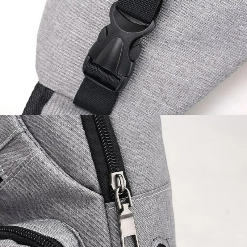 الرجال عادية في الهواء الطلق حقيبة صدر للرجال مع حزام الكتف قابل للتعديل Crossbody الكتف الصدر الحقيبة حقيبة رافعة مع منفذ شحن USB