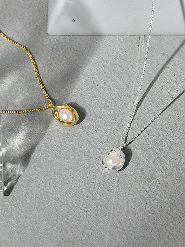 S'STEEL 925 فضة القلائد و قلادة هدية للنساء الذهب تصميم الهندسة تنوعا اللؤلؤ النساء الاكسسوارات والمجوهرات