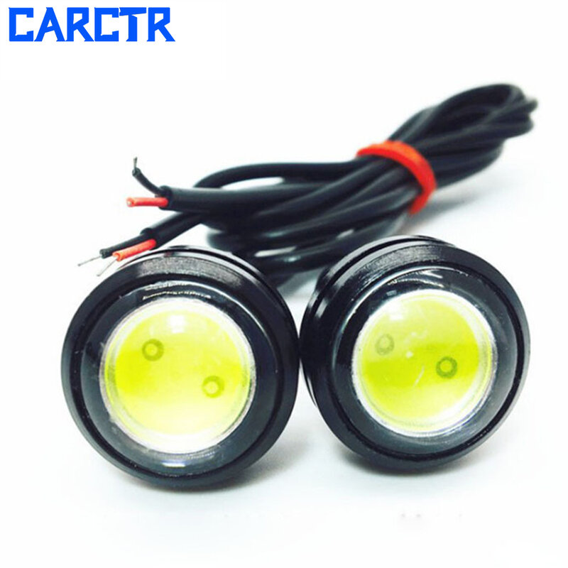 CARCTR 2 قطعة النهار تشغيل أضواء LED احتياطية عكس وقوف السيارات إشارة مصباح 23 مللي متر النسر العين ضوء للماء سيارة إشارة أضواء