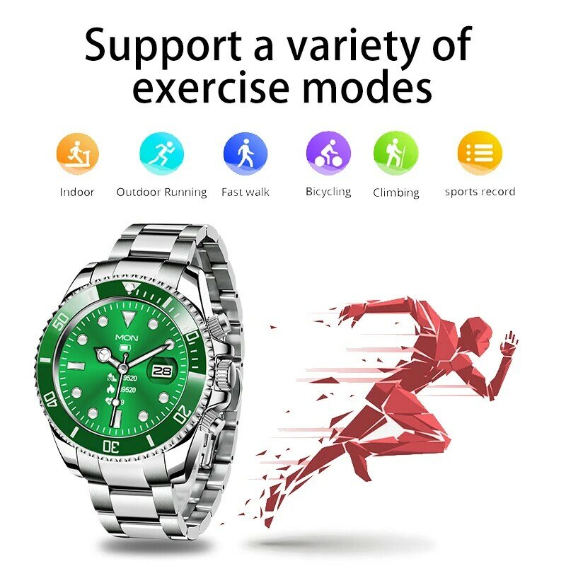 LIGE 2021 جديد الرجال ساعة ذكية النساء 1.3 "شاشة ملونة تعمل باللمس الكامل جهاز تعقب للياقة البدنية بلوتوث دعوة ساعة ذكية للرجال أندرويد IOS