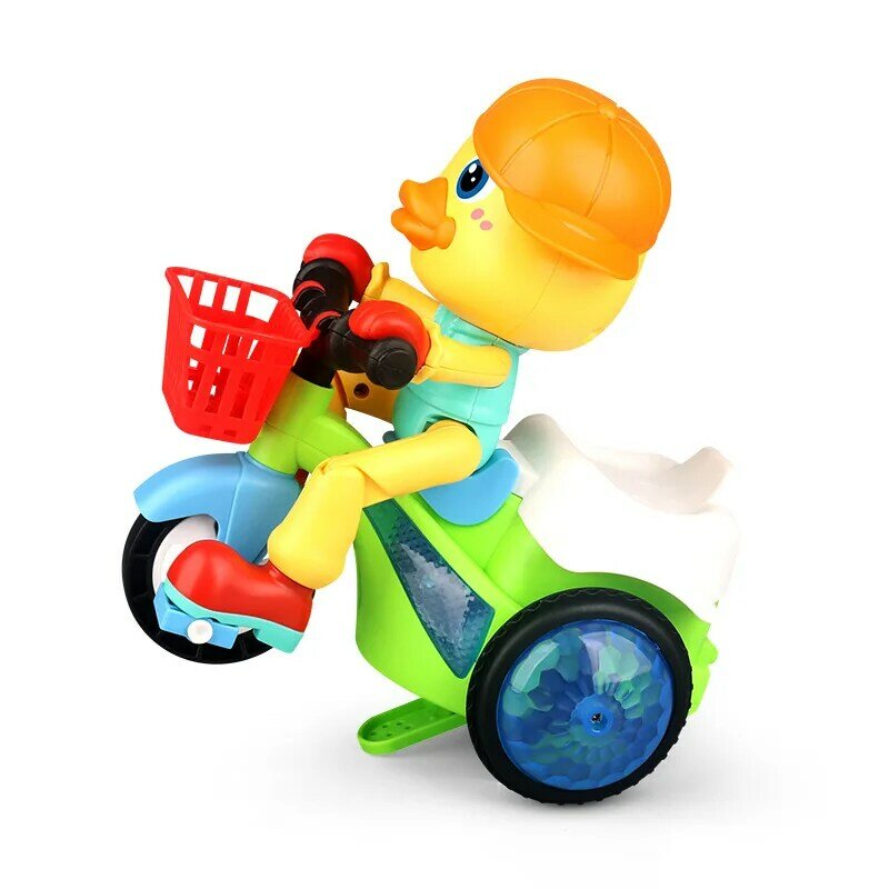 ليتل داك حيلة دراجة ثلاثية العجلات الكهربائية للأطفال ألعاب كرتونية الدورية مضيئة ألعاب موسيقية ألعاب الأطفال هدايا للأطفال