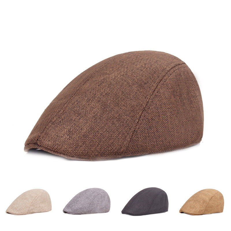 قبعة تويد متعرجة عتيقة للرجال ، قبعة تويد غاتسبي بيكي بليندرز ، قبعة مسطحة لبائع الصحف ، الربيع والشتاء