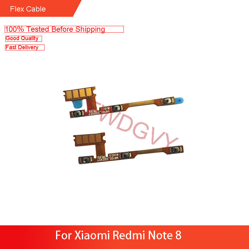 كابل مرن بديل لـ Xiaomi Redmi Note 8 ، زر تشغيل/إيقاف جانبي ، قطع غيار ، إصلاح