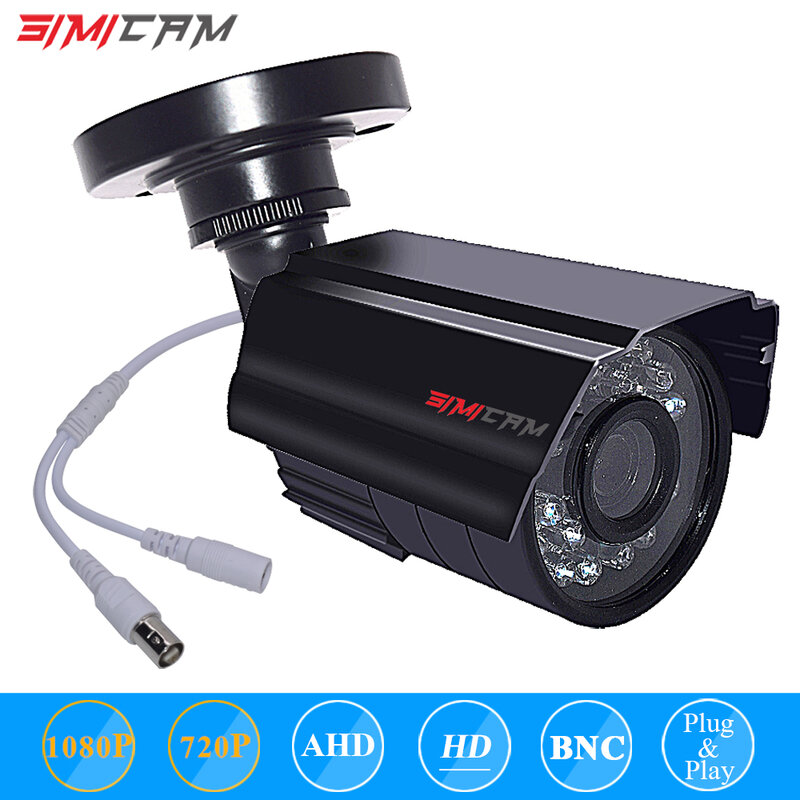 SIMICA1080P AHD كاميرا الأمن 2PCS2MP/5MP رصاصة عدة في الهواء الطلق مانعة لتسرب الماء الإسكان 66ft سوبر للرؤية الليلية IR CCTV كاميرا فيديو