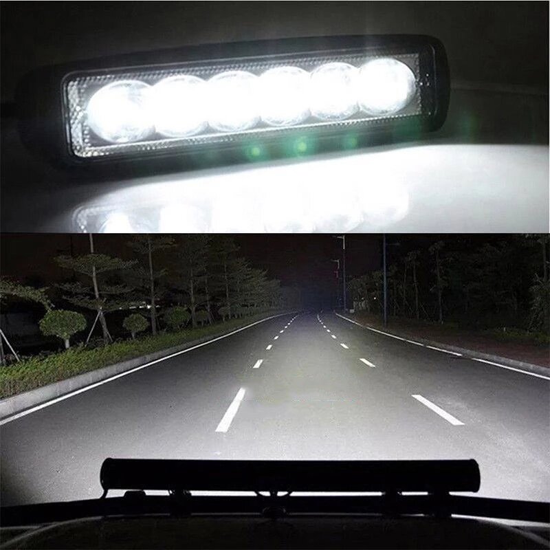 6 LED 12 واط سيارة DRL أضواء العمل الأضواء العالمي الطرق الوعرة السيارات شاحنة القيادة الضباب مصباح التوقف العلوي 1 قطعة/2 قطعة ضوء بار