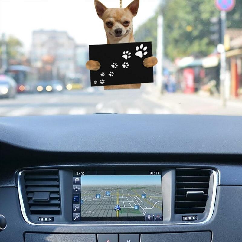 لطيف سيارة بالون جرو جيب قلادة الكلب جرو معلقة الرؤية الخلفية السيارات الديكور مرآة حلية التصميم السيارات الداخلية #6