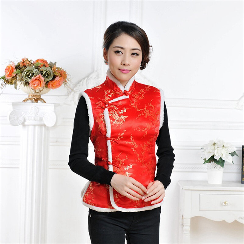 السنة الجديدة الصينية نمط أعلى الصين الملابس التقليدية 16 لون المرأة تانغ دعوى للكبار الشتاء القطن الفراء سميكة Hanfu سترة