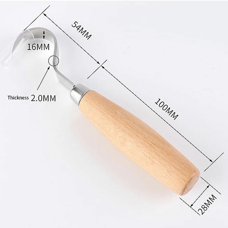 1 قطعة DIY هوك سكين ماكينة حفر على الخشب (ماكينة أويما) مريح النجارة ملعقة الفولاذ المقاوم للصدأ