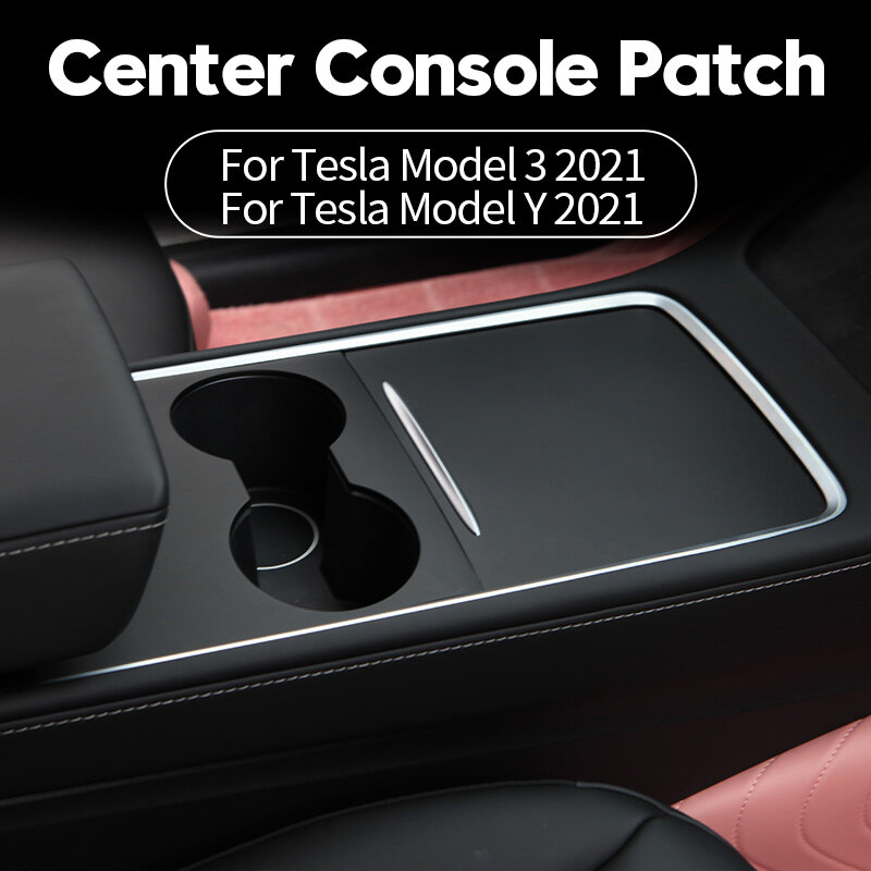 2021 جديد تسلا ألياف الكربون ABS الداخلية ملصق اكسسوارات السيارات ل تسلا نموذج 3 Y لوحة التحكم المركزية واقية التصحيح