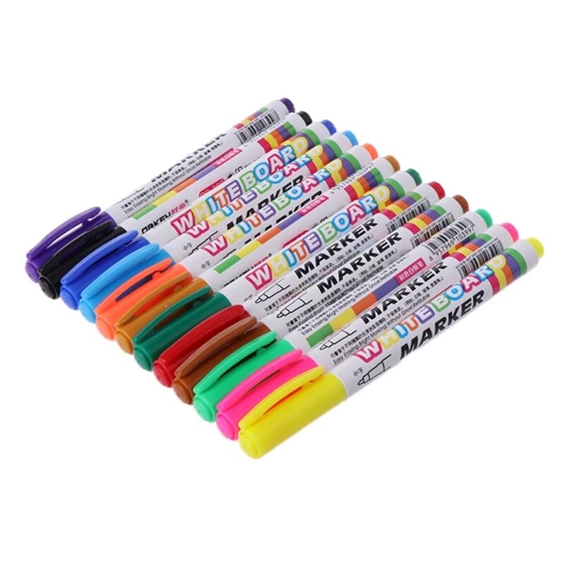 12 لون السبورة ماركر أقلام السائل الطباشير قابل للمسح الزجاج السيراميك الطفل الكتابة صانع القلم مكتب مدرسة التموين القرطاسية