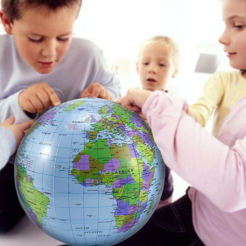 نفخ غلوب التعليم الجغرافيا لعبة خريطة بالون شاطئ الكرة تطوير الذكاء غير سامة المواد البلاستيكية خريطة دائمة