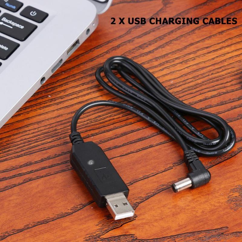 2 قطعة 1m USB شحن الكابلات 5V إلى 10V ل BaoFeng UV-5R UV-82 UV-8D BF-9700 UV-6R راديو سطح المكتب بطارية شاحن