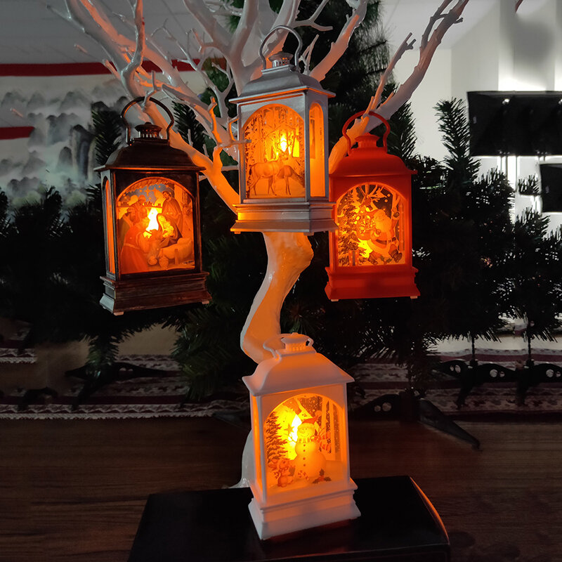 1 قطعة باليد تعليق شجرة الكريسماس مصباح سانتا كلوز الغزلان ثلج ضوء ديكور 12.5*7 سنتيمتر ديكور المنزل الحلي