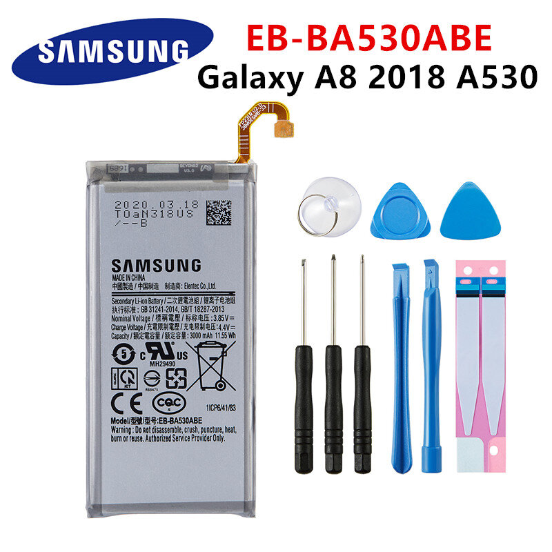 SAMSUNG Orginal EB-BA530ABE 3000mAh Battery For Samsung Galaxy A8 2018 A530 SM-A530 A530F A530K/L/S/W A530N/DS  Batteries+Tools
