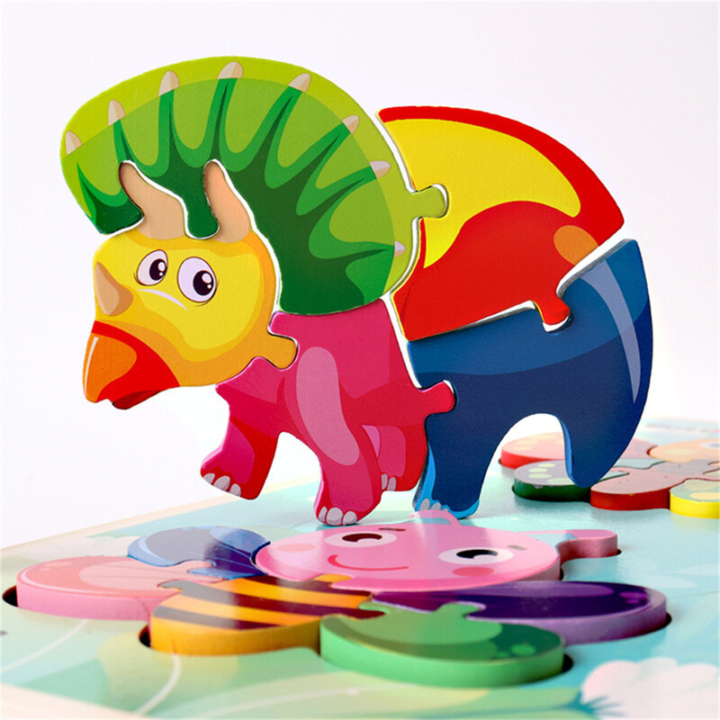أربعة في واحد الحيوان ثلاثية الأبعاد لغز الأطفال التعليمية خشبية بانوراما الإبداعية الطفل التعليم المبكر لعبة المعرفية