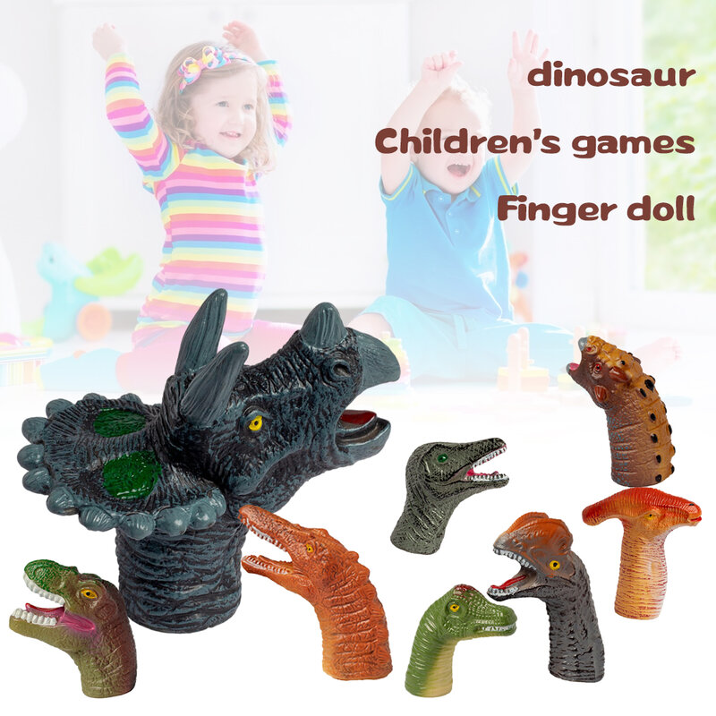 8 قطعة ديناصور فنجر الدمى اللعب واقعية الحيوان ديناصور الشكل ألعاب تلبس في الأصابع لوازم الحفلات عيد الميلاد متعة هدايا للأطفال