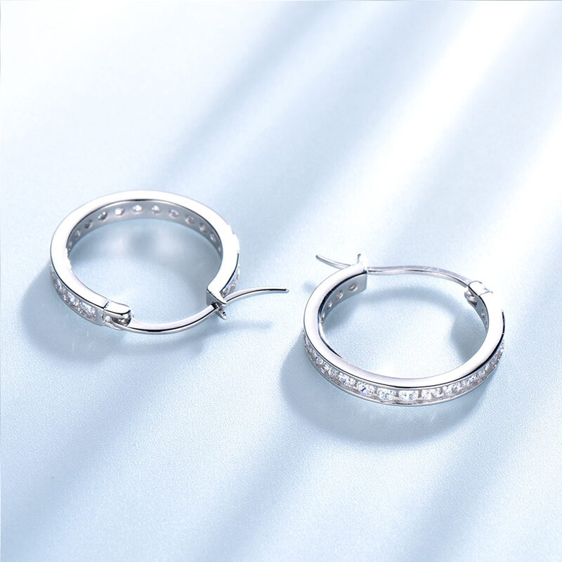 925 الاسترليني أقراط الحلقة الفضية للنساء خواتم غير عادية الاتجاه ثقب صغير مستديرة الطرف الكلاسيكية الأذن Cuffs مجوهرات نسائية