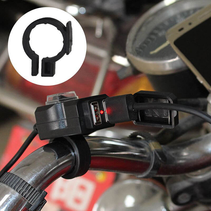 دراجة نارية مهايئ شاحن صوتي المقبس ل تليفون للدراجات النارية لتحديد المواقع MP4 المزدوج Usb-poort 12 فولت Waterdichte Stuur