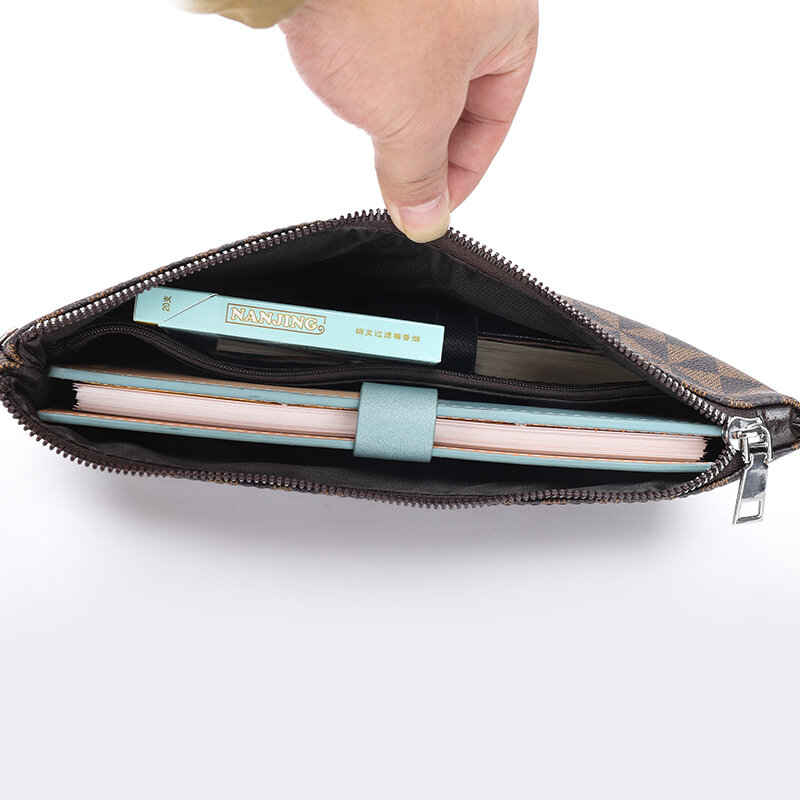2022new رجال الأعمال محفظة شعرية الرجال حقيبة صغيرة بسيطة المغلف حقيبة الرجال المال حقيبة كبيرة السعة حقيبة صغيرة