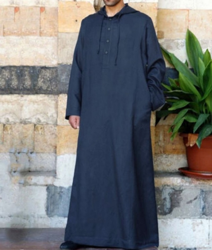 قميص رجالي إسلامي جديد بسيط طويل بقلنسوة رداء الشرق الأوسط دبي ملابس إسلامية ماليزيا رداء 2021 عباية المملكة العربية السعودية رجالي جوبا