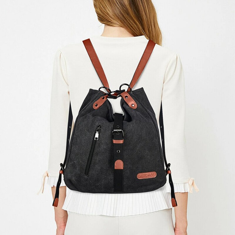 WILSLAT حقيبة ظهر للنساء قماش حمل حقيبة متعددة الوظائف حقائب الكتف الترابية واقية على ظهره للمدرسة مكتب السفر