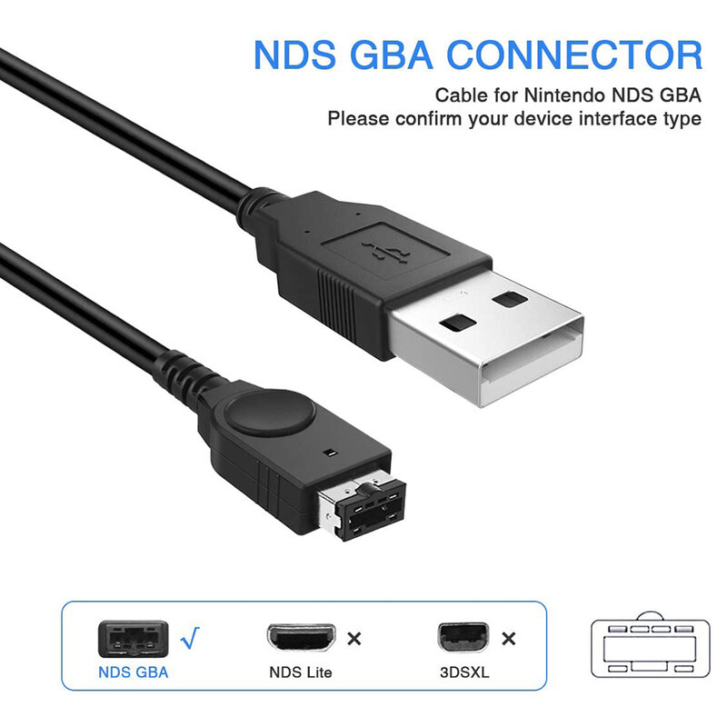 USB شحن كابل لأجهزة نينتيندو DS NDS GBA SP GBASP شاحن الرصاص السلطة سلك محول ل لعبة بوي مسبقا SP وحدة التحكم الملحقات