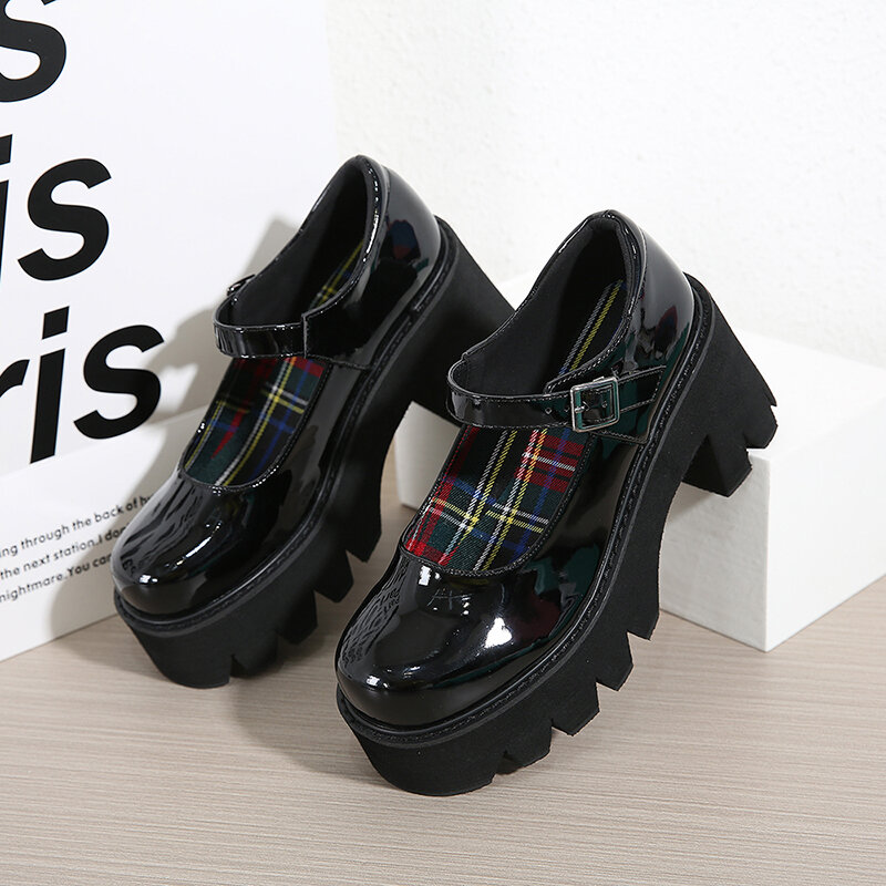 AIYUQI ماري جين أحذية النساء منصة 2021 الصيف جديد براءات الاختراع والجلود عالية الكعب الإناث طالب الأحذية اليابانية فتاة أحذية أنيقة