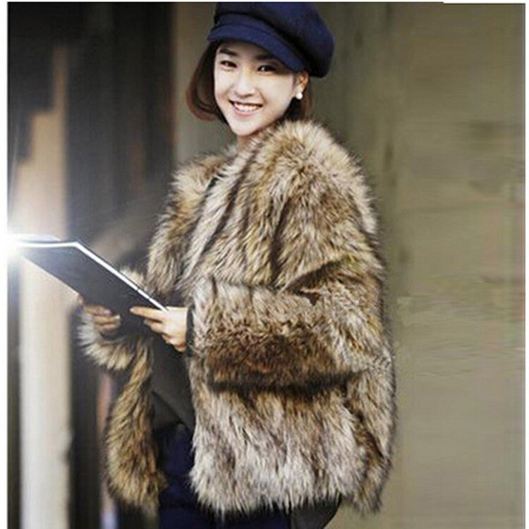 GAMPORL 2021 معطف الإناث الشتاء فو الفراء المرأة معطف الخريف موضة جديدة عالية الجودة الراكون الثعلب الفراء قصيرة سميكة الدافئة أناقة