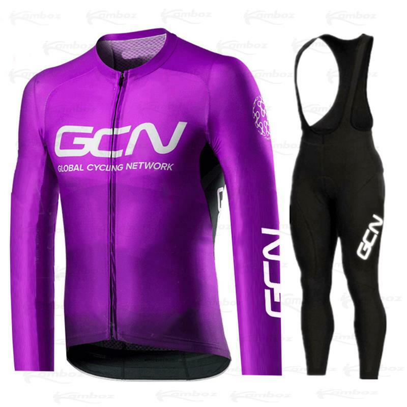 GCN الدراجات جيرسي مجموعة 2021 الربيع برو فريق دراجة طويلة الأكمام دراجة الملابس قسط الدراجة الجبلية MTB مريلة ملابس رياضية